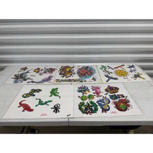 5Pcs Vintage Official Tattoo Brand Art Tattoo Flash Sheet Sea Dragons & Creature